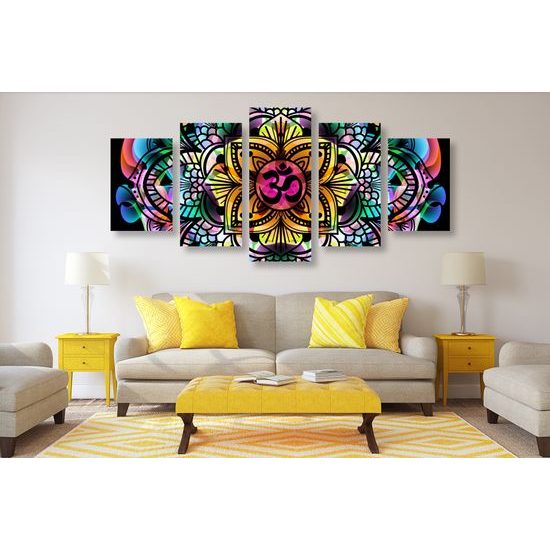 5-dielny obraz abstraktná Mandala