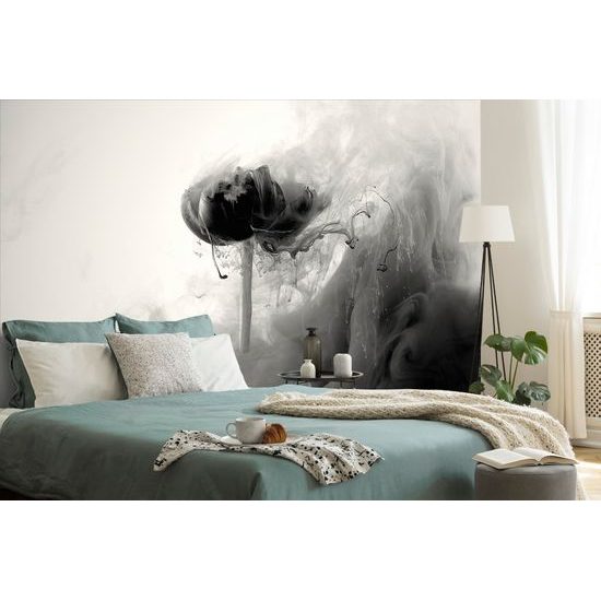 Samolepiaca tapeta romantický kvet v objatí čiernej