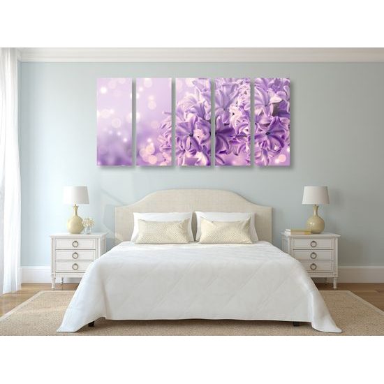 5-dielny obraz orgován v fialovom prevedení
