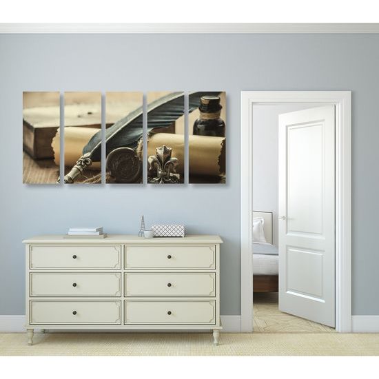 5-dielny obraz historický list