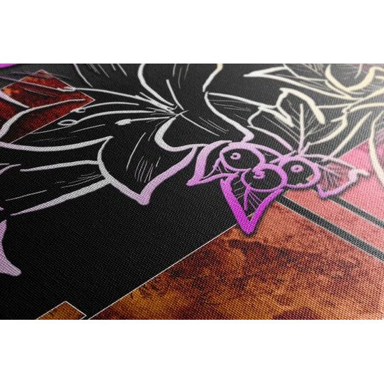 Obraz neónová abstraktná kvetina