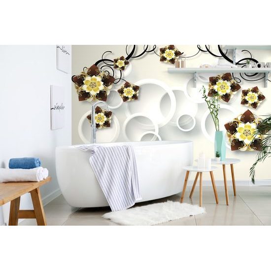 Samolepiaca tapeta zlaté kvety budúcnosti