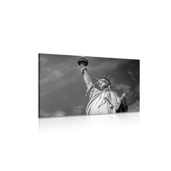 Obraz Statue of Liberty v čiernobielom prevedení