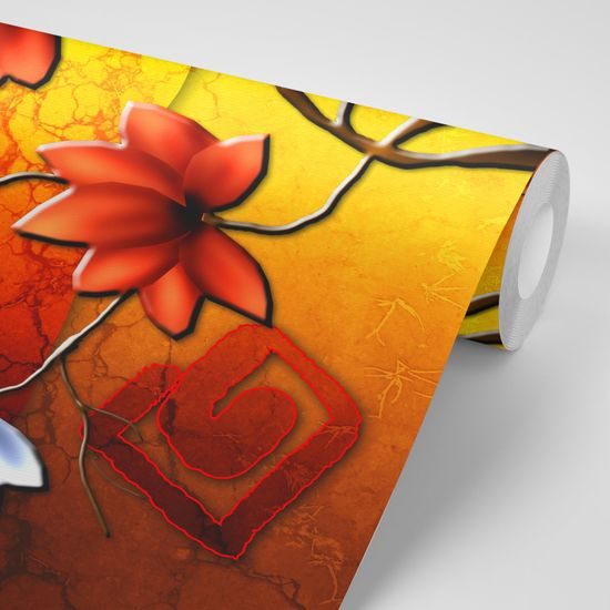 Zaujímavá samolepiaca tapeta etno kvety