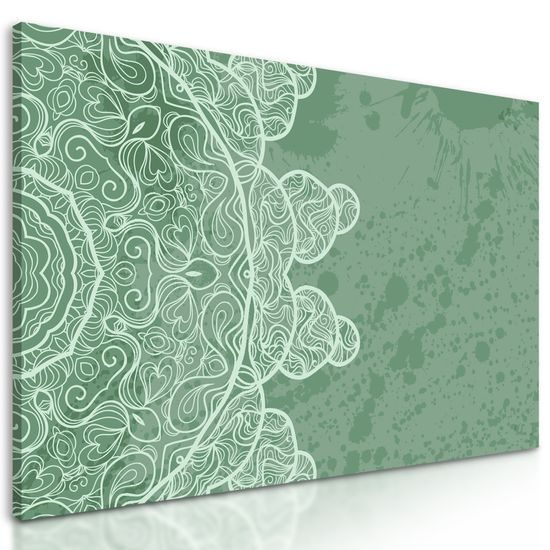 Obraz zelená Mandala s abstraktnými prvkami