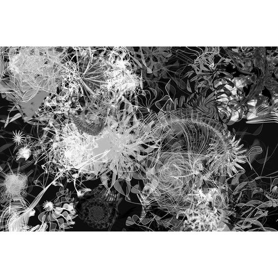 Tapeta jedinečná abstrakcia v čiernobielom prevedení