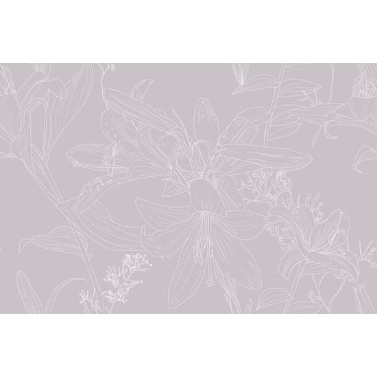 Tapeta nádherná umelecká ľalia v šedom prevedení