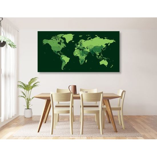 Obraz mapa štátov v zelenom prevedení