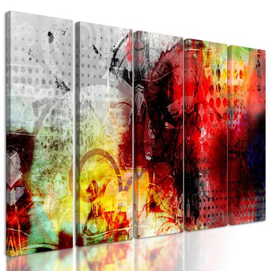 5-dielny obraz moderná abstrakcia