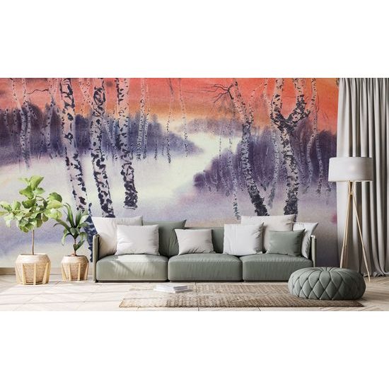 Tapeta tajomný brezový háj