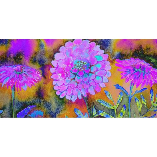 Obraz neobyčajné kvetiny sfarbené do fialova