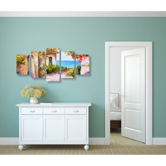 5-dielny obraz dovolenkový domček