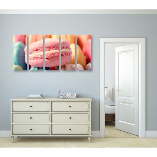 5-dielny obraz chutné makrónky