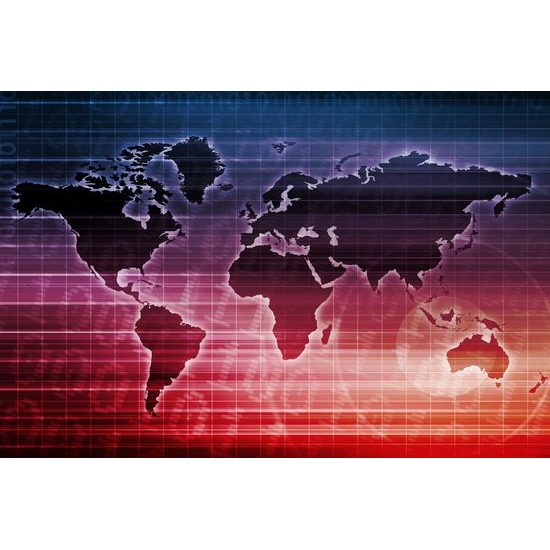 Obraz na korku mapa sveta na binárnej sústave