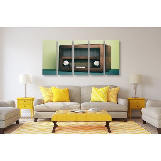 5-dielny obraz staré rádio