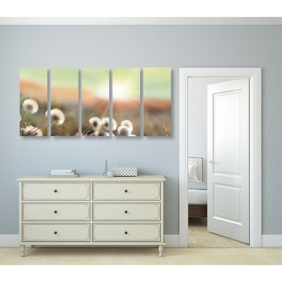5-dielny obraz letná lúka v plnej kráse