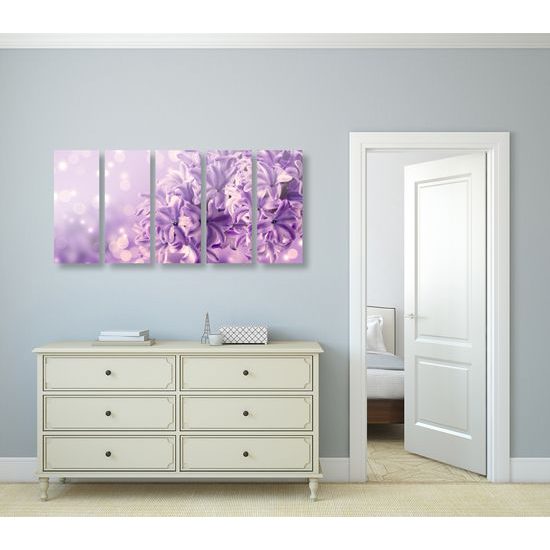 5-dielny obraz orgován v fialovom prevedení