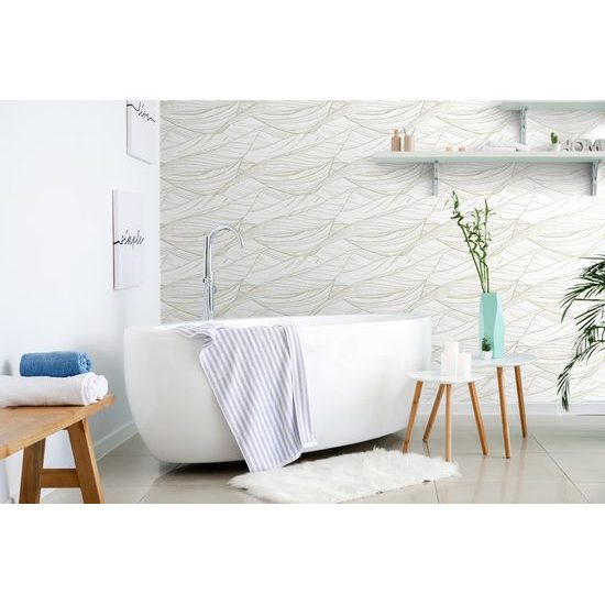 Samolepiaca tapeta krehký list v béžovom prevedení