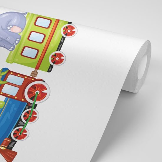 Samolepiaca tapeta mašinka plná zvieratiek