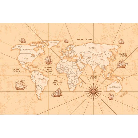 Tapeta mapa sveta so starými obchodnými cestami