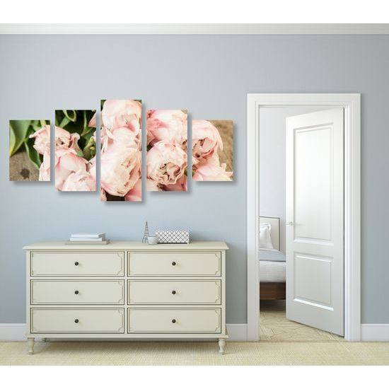 5-dielny obraz nádherná kytica ruží