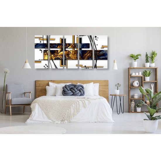 5-dielny obraz zlatý luxus