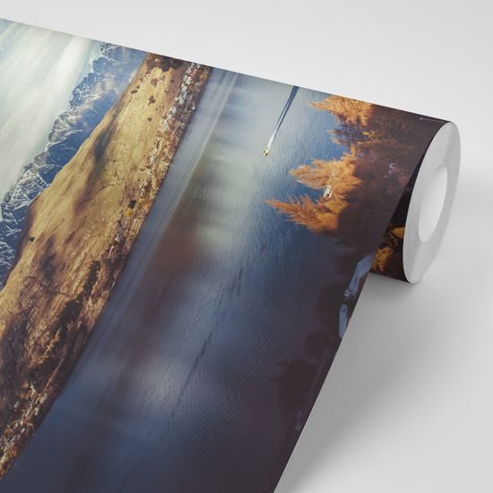 Fototapeta dedina na úpätí hôr