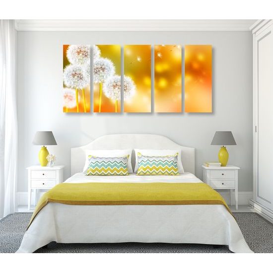 5-dielny obraz rozkvitnutá púpava