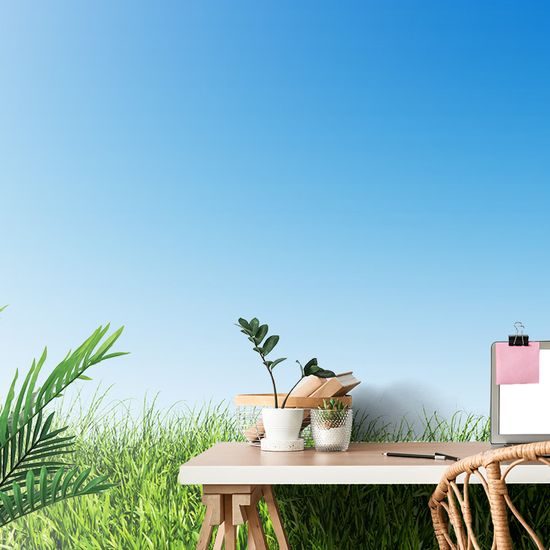 Samolepiaca tapeta tráva pod modrou oblohou