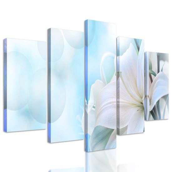 5-dielny obraz snehobiela ľalia