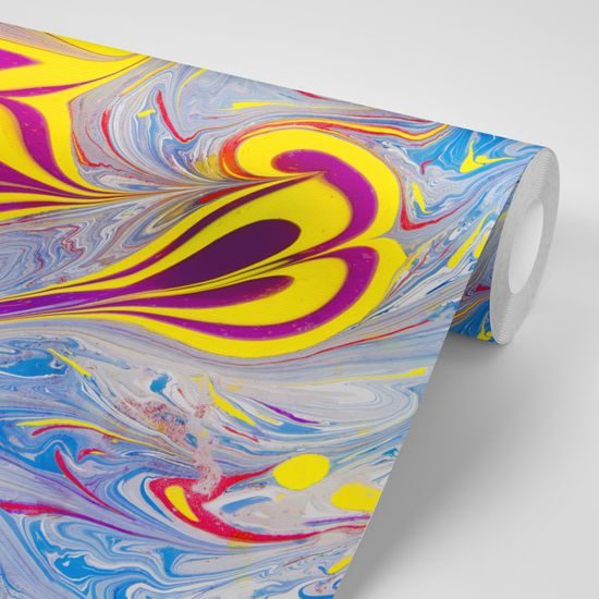 Samolepiaca tapeta zaujímavá hra farieb v Ebru prevedení