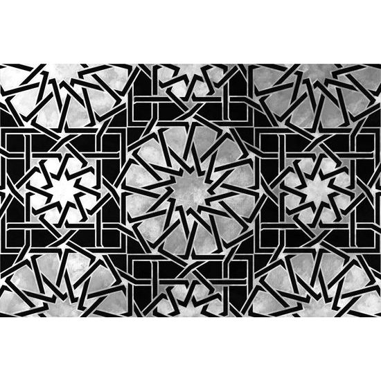 Samolepiaca tapeta čiernobiela mozaika s orientálnym nádychom