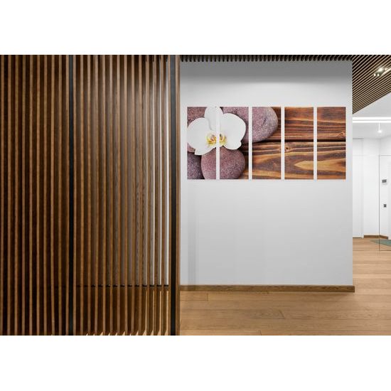 5-dielny obraz ukľuňujúce SPA zátišie