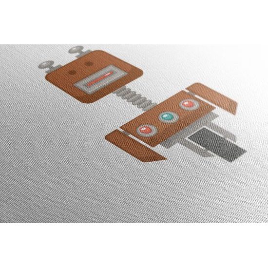 Obraz kamarát robot v hnedej farbe