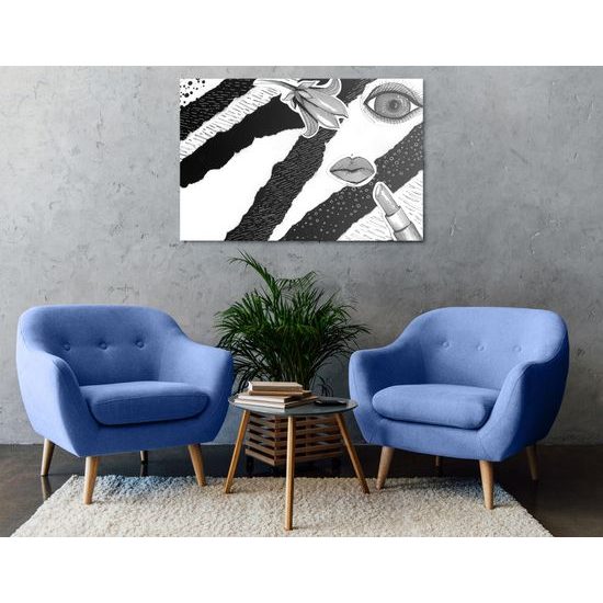 Obraz abstrakcia modernej krásy v čiernobielej farbe