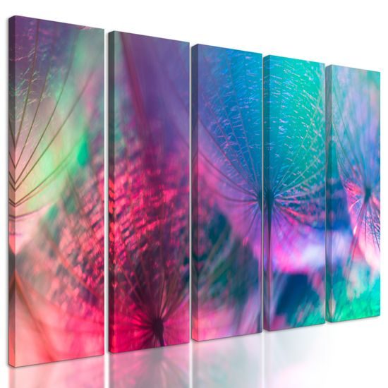 5-dielny obraz futuristické púpavy