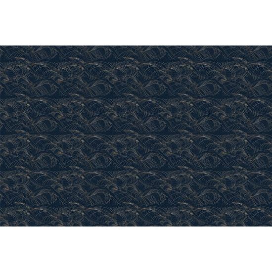 Tapeta eleganté zlaté listy na modrom pozadí