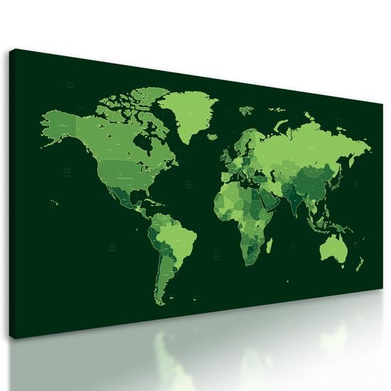 Obraz mapa štátov v zelenom prevedení