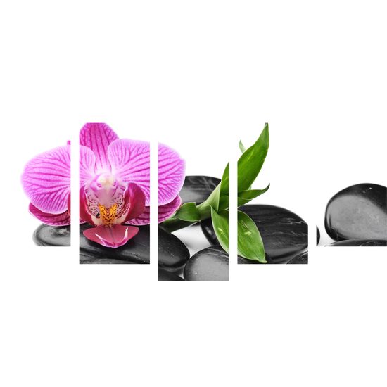5-dielny obraz ploské wellness kamene
