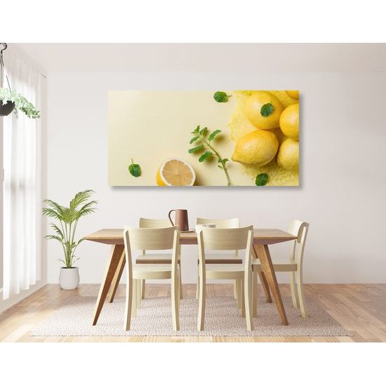 Obraz citróny na žlom pozadí