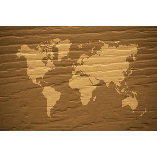 Obraz na korku mapa v hnedej farbe