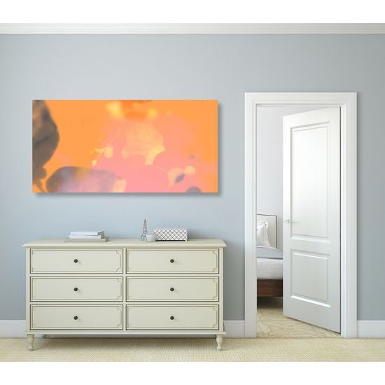 Obraz nádherný lipový list pri západe slnka