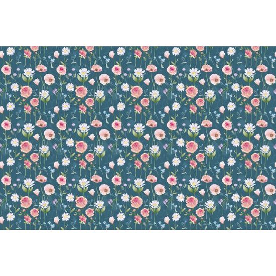 Tapeta lúčne kvety v modrom prevedení