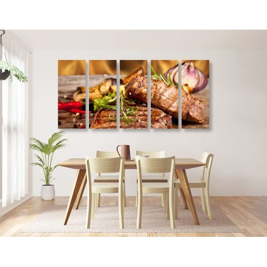 5-dielny obraz well done steak