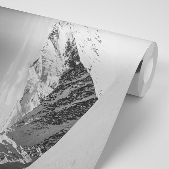 Samolepiaca fototapeta čiernobiele kopce pokryté snehom