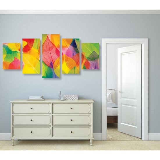 5-dielny obraz pestrofarebné jessenné listy