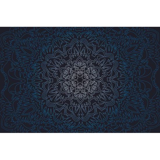 Tapeta exotická Mandala v modrom prevedení
