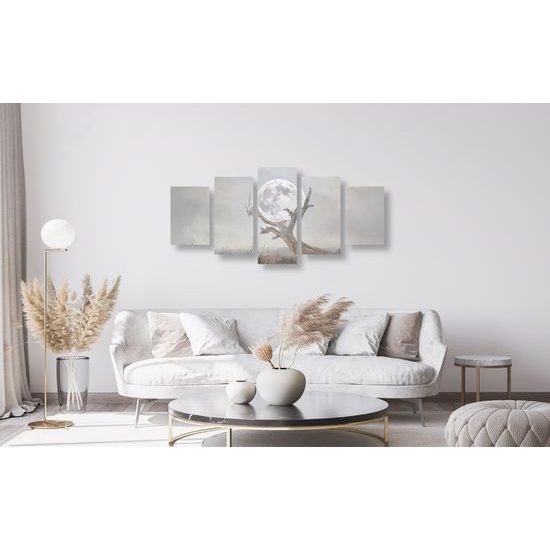 5-dielny obraz zaujímavé zobrazenie mesiaca