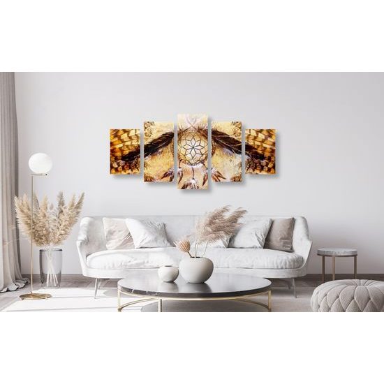 5-dielny obraz abstraktný lapač snov