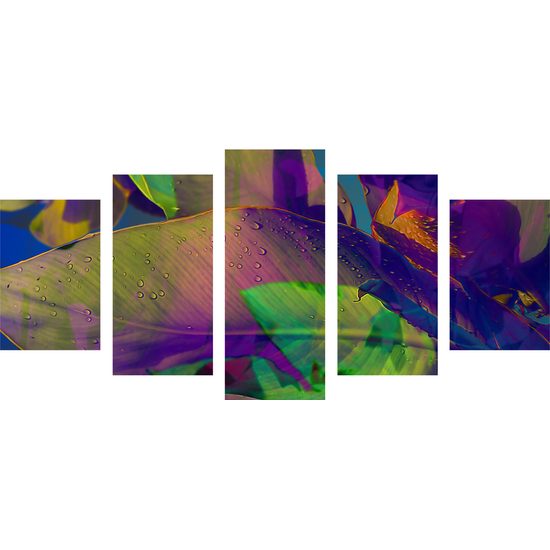 5-dielny farebné listy